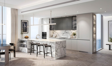 Ellington Properties has unveiled Cala Del Mar, a 16-story residential development located on Al Marjan Island. It offers a collection of studios and one to three-bedroom apartments, as well as a single four-bedroom residence.
The offered units rang Cala Del Mar