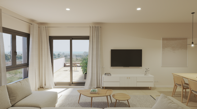 DIMENSUR TERRA – 阿尔梅里亚(ALMERÍA).
城市顶级住宅区的现代生活综合体.
DIMENSUR TERRA 是一座全新的现代化住宅综合体,位于阿尔梅里亚备受青睐的 La Vega de Acá 区(新7区),坐落于 Antonio Muñoz Zamora大道 与 Árbol del Amor街 的交汇处。项目融合标志性建筑、高品质装修与精心规划的配套设施,分两期推出共 86套公寓,户型涵盖 2至4居室。
建筑共 8层(含底层+7层地上),分为 两个单元入口。所有公寓均 DIMENSUR TERRA
