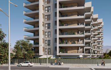 DIMENSUR TERRA – 阿尔梅里亚(ALMERÍA).
城市顶级住宅区的现代生活综合体.
DIMENSUR TERRA 是一座全新的现代化住宅综合体,位于阿尔梅里亚备受青睐的 La Vega de Acá 区(新7区),坐落于 Antonio Muñoz Zamora大道 与 Árbol del Amor街 的交汇处。项目融合标志性建筑、高品质装修与精心规划的配套设施,分两期推出共 86套公寓,户型涵盖 2至4居室。
建筑共 8层(含底层+7层地上),分为 两个单元入口。所有公寓均 DIMENSUR TERRA