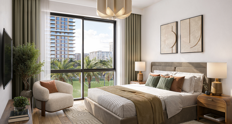 HAYA on the park de NSHAMA ofrece apartamentos de 1 a 3 habitaciones y dúplex de 3 habitaciones en un edificio de 14 pisos. Las residencias cuentan con cocinas totalmente equipadas y balcones con vistas al parque central de Town Square Dubai. La infr HAYA on the Park