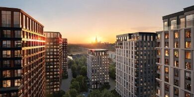 The collection of twelve club houses is located in a picturesque private park on the banks of the Moscow River, next to the legendary Luzhniki Sports Complex. The LUZHNIKI COLLECTION project is the result of work by an international team of architect Luzhniki Collection