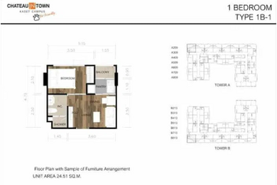 Chateau In Town Kasetsart Campus es un nuevo proyecto de condominio cuya finalización está prevista para 2026. El desarrollo consta de 2 edificios de 8 plantas, con un total de 314 unidades que van desde 24,5 hasta 46,63 m².
Lo más destacado del pro Chateau In Town Kasetsart Campus