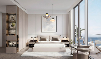 Ellington Properties has unveiled Cala Del Mar, a 16-story residential development located on Al Marjan Island. It offers a collection of studios and one to three-bedroom apartments, as well as a single four-bedroom residence.
The offered units rang Cala Del Mar