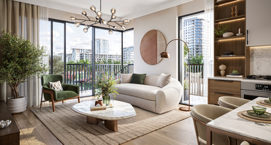 HAYA on the park de NSHAMA ofrece apartamentos de 1 a 3 habitaciones y dúplex de 3 habitaciones en un edificio de 14 pisos. Las residencias cuentan con cocinas totalmente equipadas y balcones con vistas al parque central de Town Square Dubai. La infr HAYA on the Park