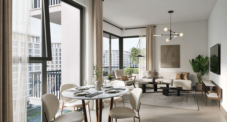 ELAYA es un proyecto de 14 pisos de NSHAMA ubicado en la pintoresca zona de Town Square Dubai. Esta obra maestra arquitectónica ofrece una amplia gama de apartamentos de 1 a 3 habitaciones que van desde 57 m2. m a 235 m2. m. Cada residencia estará eq Elaya