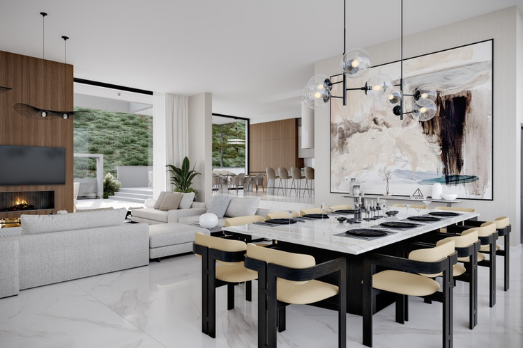 Actualmente en fase de planificación, Dea Co Hill es una mansión súper lujosa con impresionantes vistas al mar y una superficie cubierta de 1170 m² distribuida en 5 niveles. Esta magnífica casa de 5 dormitorios ha sido estratégicamente diseñada para Dea Co Hill