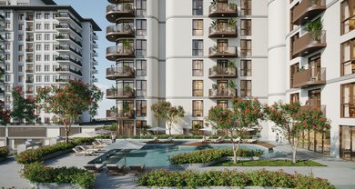 Savannah es un proyecto residencial de lujo de NSHAMA ubicado en la vibrante Town Square. El complejo ofrece apartamentos de 1 a 3 dormitorios y dúplex de tres dormitorios. El área de los objetos es de 60 m2. m a 168 m2. Cada residencia contará con b Savannah